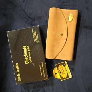 Vintage Checkmate Suede Clutch Purse Wallet